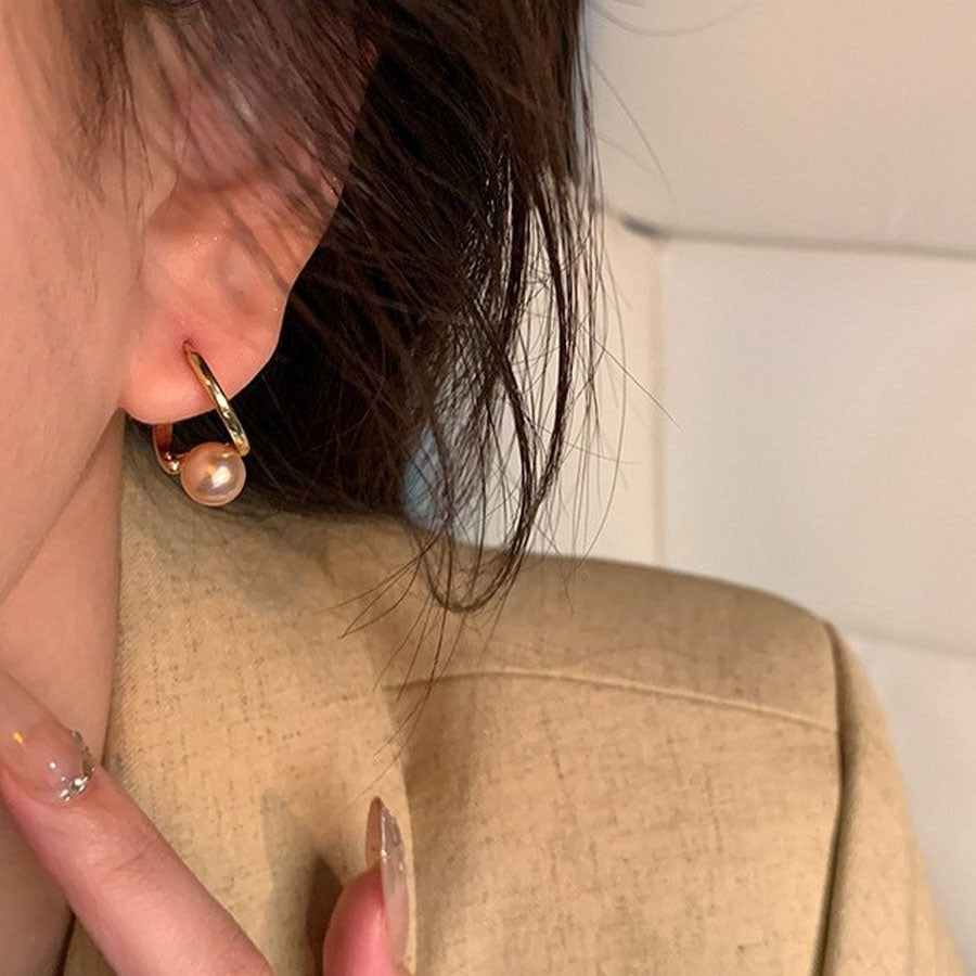 ショッピングゴー shoppinggo ピアス リングピアス レディース 人気アクセサリー上品 ゴールド ピアスパール 大ぶり 輝く 小顔効果 （ゴールド） ゴールド