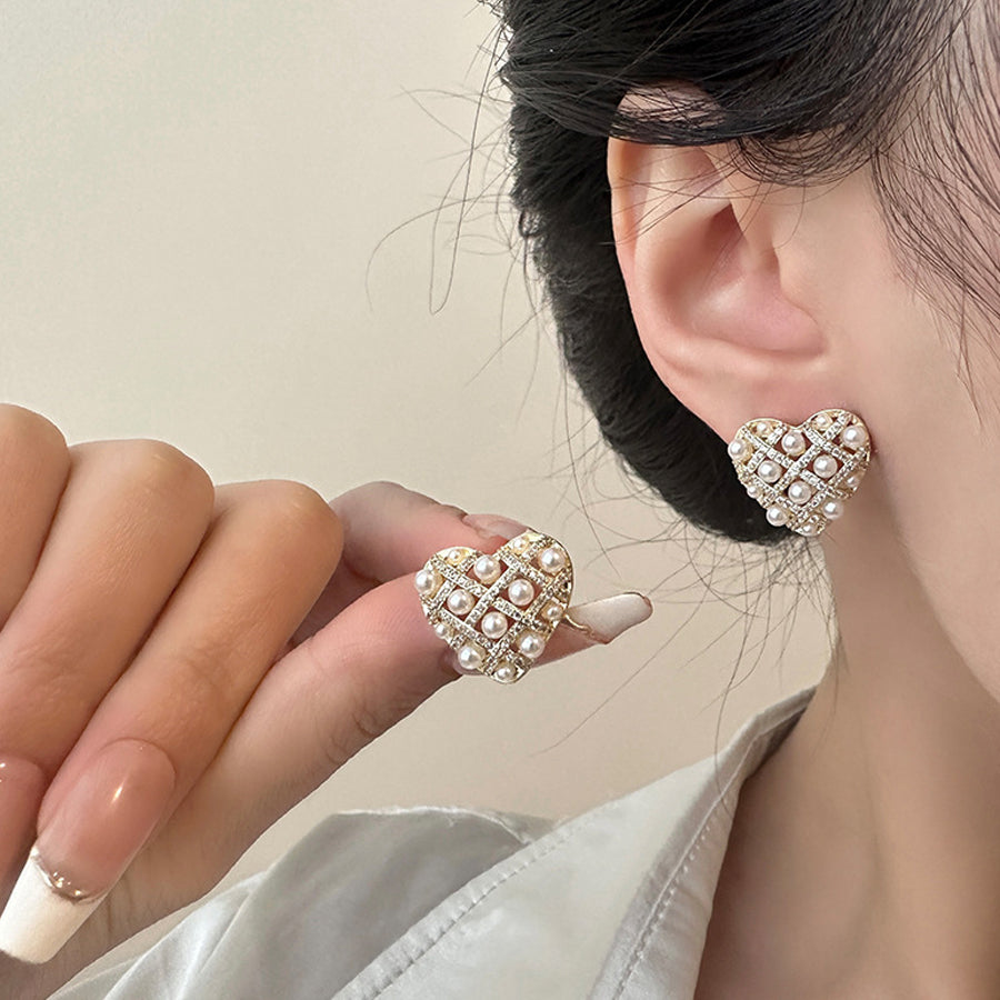 ショッピングゴー shoppinggo ピアス ハート キラキラ ビジューピアス リング ゴールド フープピアス きれいめ レディース 人気アクセサリー （ゴールド） ゴールド