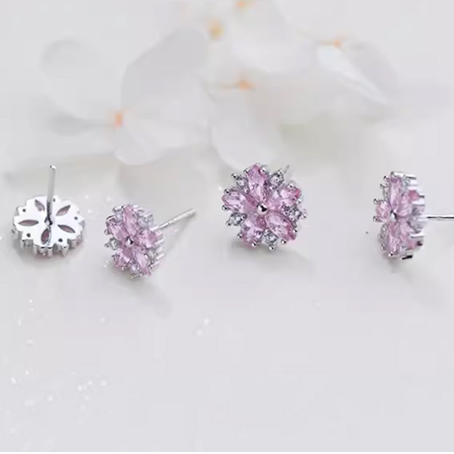 ショッピングゴー shoppinggo ピアス ピンクはな 可愛いピアス  キラキラ ビジューピアス おしゃれ かわいい きれいめ レディース 人気アクセサリー （ピンク） ピンク