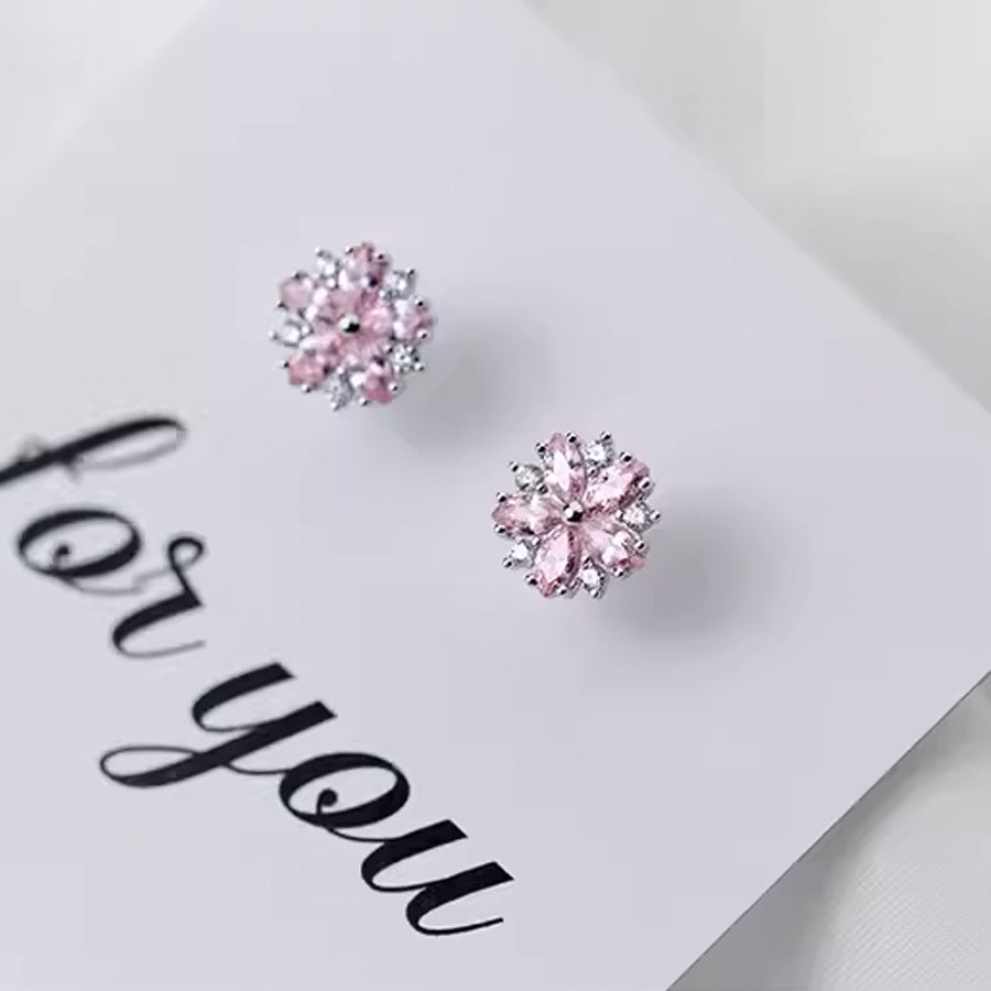 ショッピングゴー shoppinggo ピアス ピンクはな 可愛いピアス  キラキラ ビジューピアス おしゃれ かわいい きれいめ レディース 人気アクセサリー （ピンク） ピンク