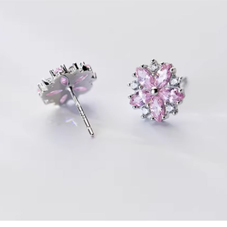 ショッピングゴー shoppinggo ピアス ピンクはな 可愛いピアス  キラキラ ビジューピアス おしゃれ かわいい きれいめ レディース 人気アクセサリー （ピンク） ピンク