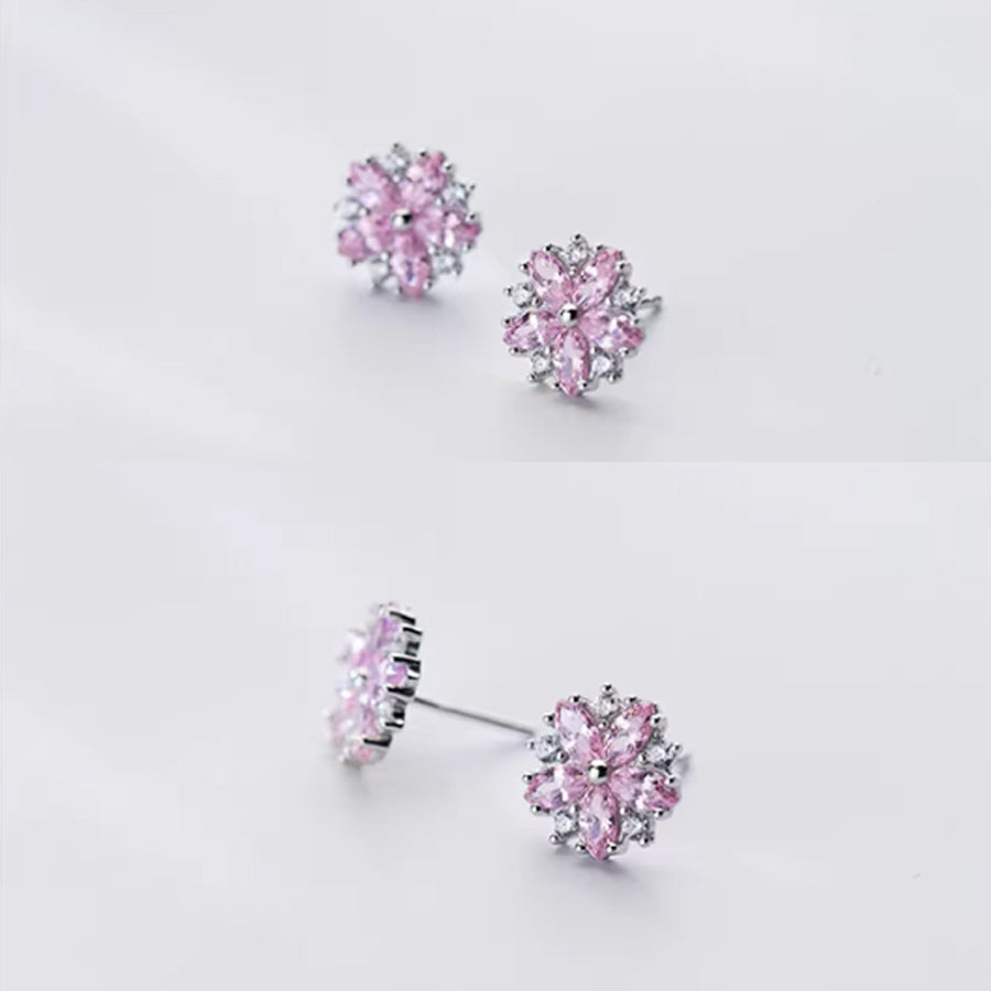 ショッピングゴー shoppinggo ピアス ピンクはな 可愛いピアス  キラキラ ビジューピアス おしゃれ かわいい きれいめ レディース 人気アクセサリー （ピンク） ピンク