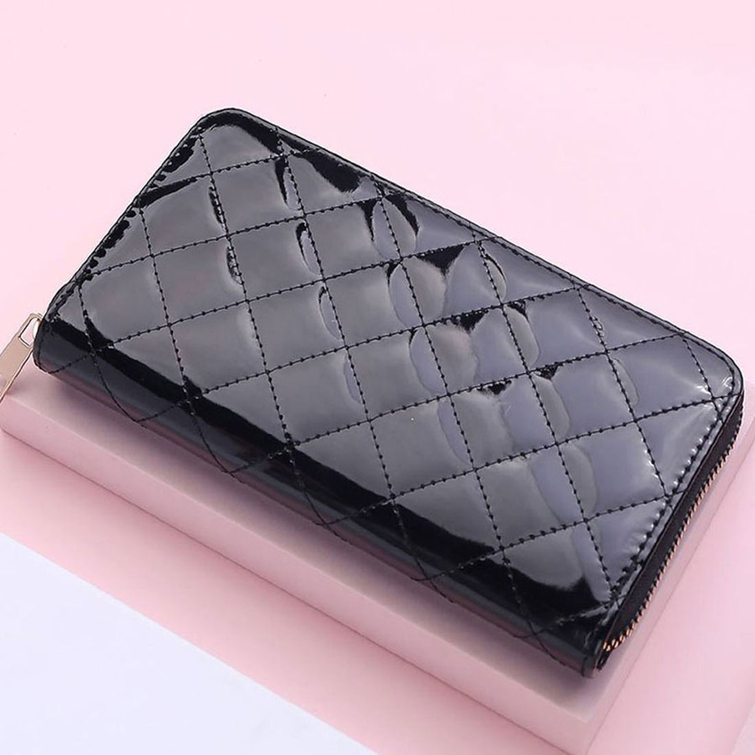 購物Go Shopping Go Wallet Ladies卡插入長錢包圓形緊固件長錢包大容量大容量
