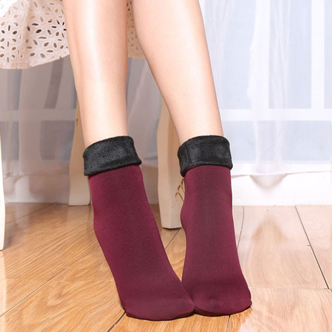 Shopping Go Shopping Go Anti-Cold Socks Women's Socks Fleece Lined Socks Footwear Heat-Generating Socks Warm