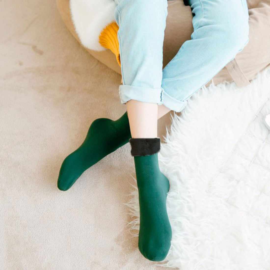 Shopping Go Shopping Go Anti-Cold Socks Women's Socks Fleece Lined Socks Footwear Heat-Generating Socks Warm