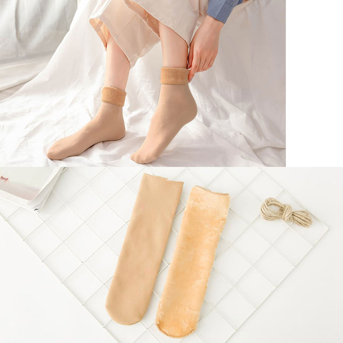 Shopping Go Shopping Go Anti-Cold Socks Women's Socks Fleece Lined Socks Footwear Heat-Generating Socks Warm