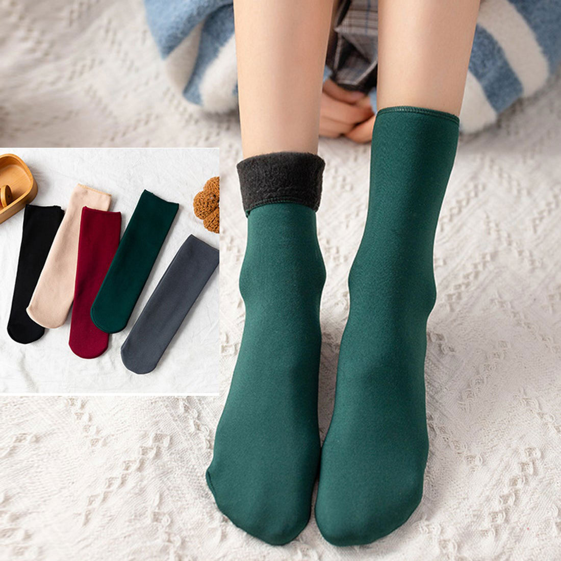 Shopping Go Shopping Go Anti-Cold Socks Women's Socks Fleece Lined Socks Footwear Heat-Generating Socks Warm