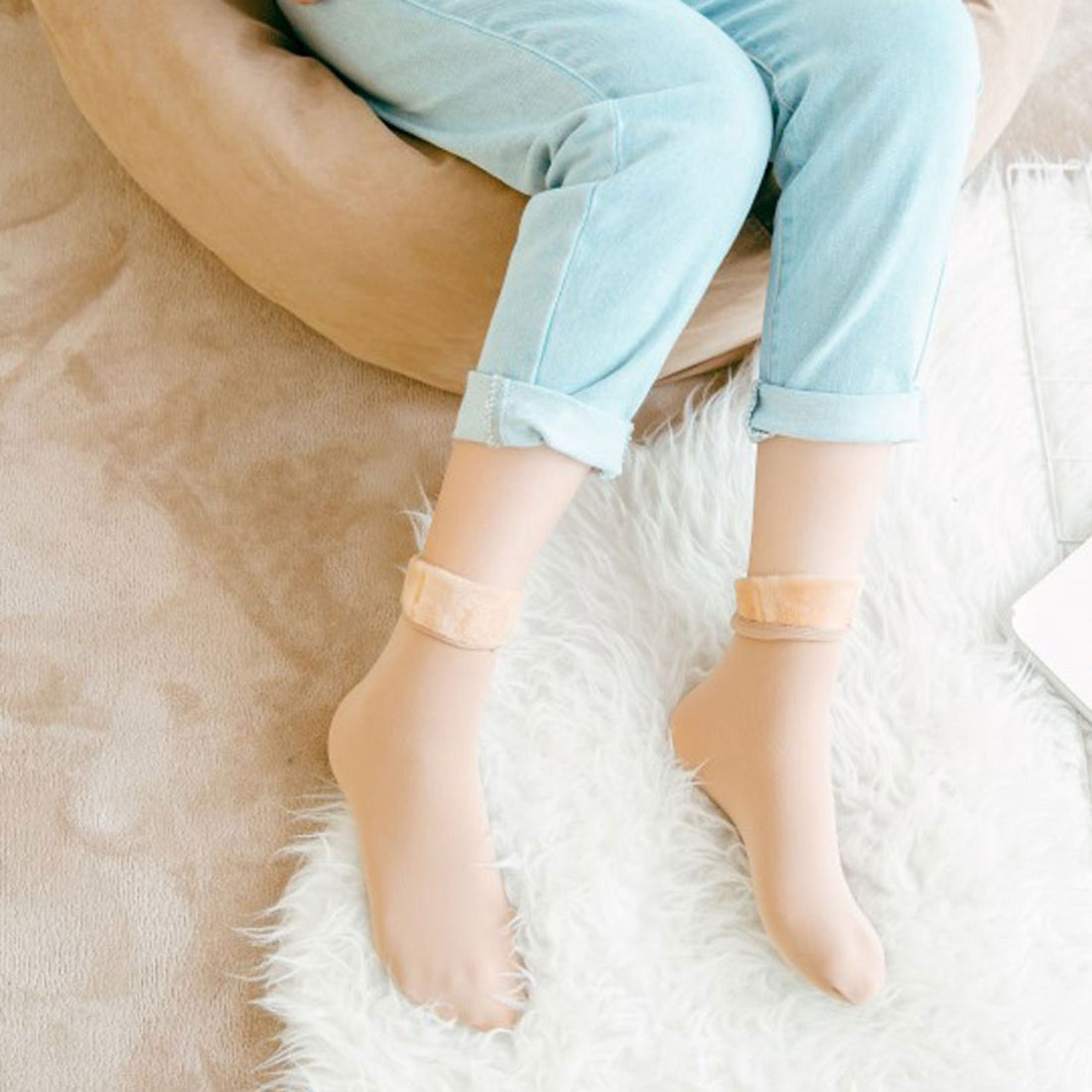 Shopping Go Shopping Go Anti-Cold Socks Women's Socks Fleece Lined Socks Footwear Heat-Generating Socks Warm