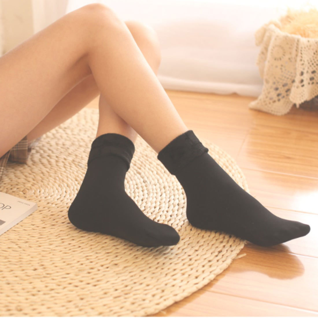 Shopping Go Shopping Go Anti-Cold Socks Women's Socks Fleece Lined Socks Footwear Heat-Generating Socks Warm