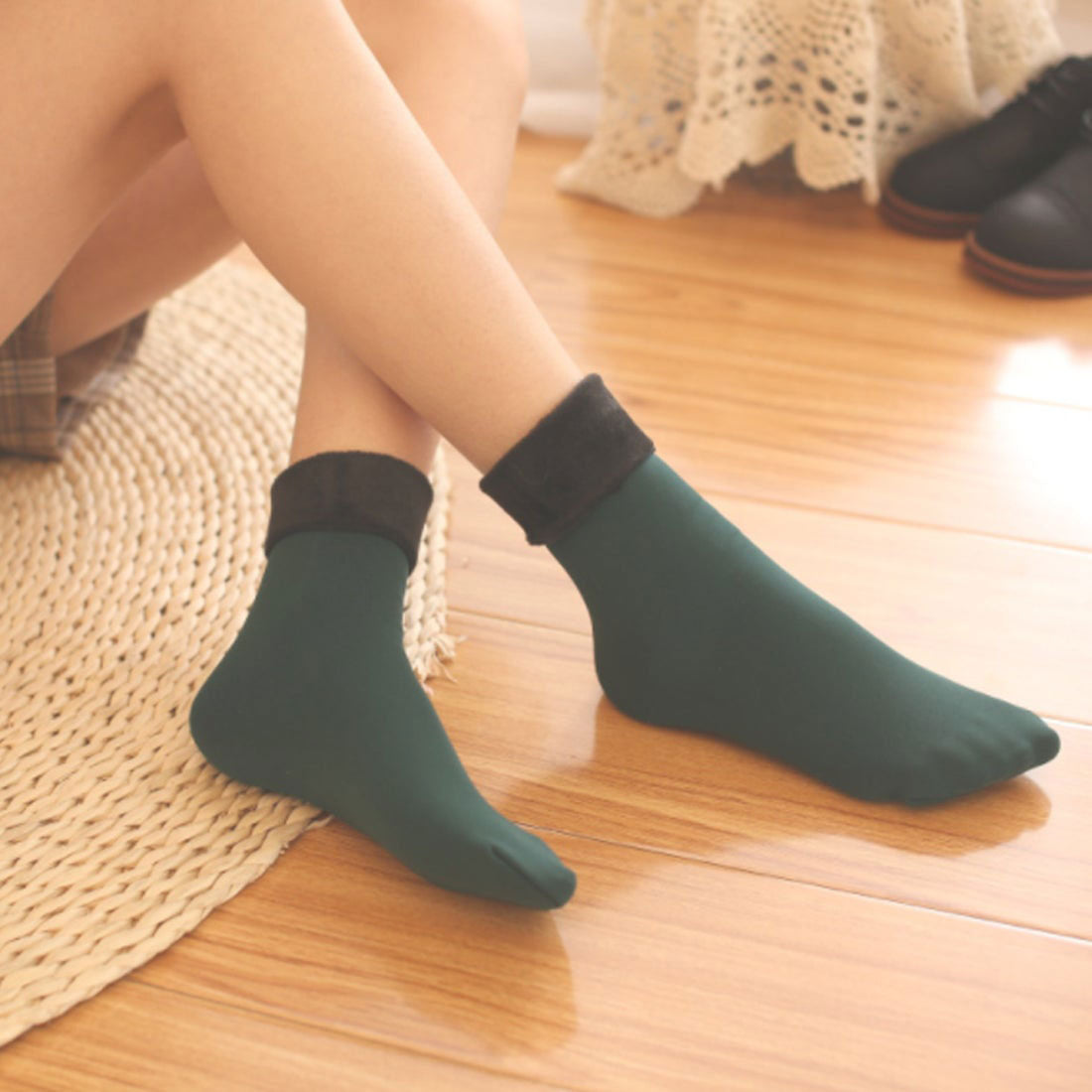 Shopping Go Shopping Go Anti-Cold Socks Women's Socks Fleece Lined Socks Footwear Heat-Generating Socks Warm