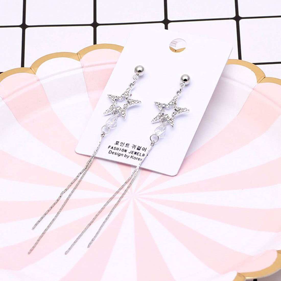 購物Go Shopping Go Pure Cunding Ladies Long Pierce搖動流行的配件