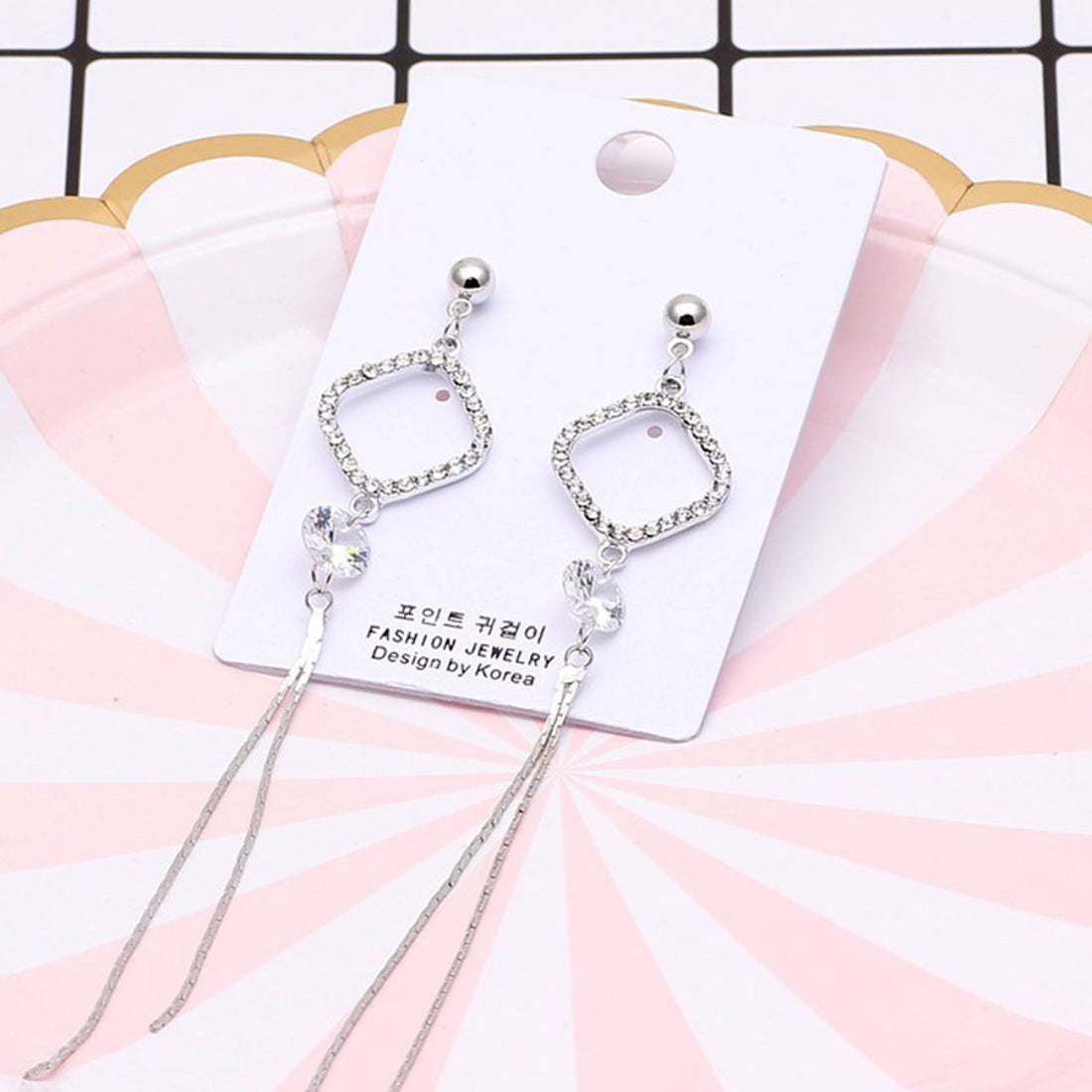 購物Go Shopping Go Pure Cunding Ladies Long Pierce搖動流行的配件