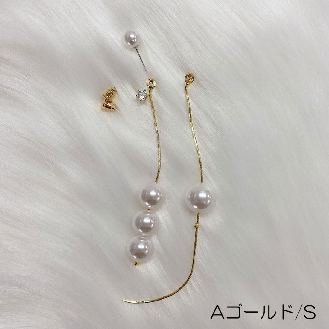 Shopping Go Shopping Go Earrings Pearl Long Dangling 2-way Pearl Earrings Asymmetrical Long Earrings Large Earrings Asymmetrical Cute