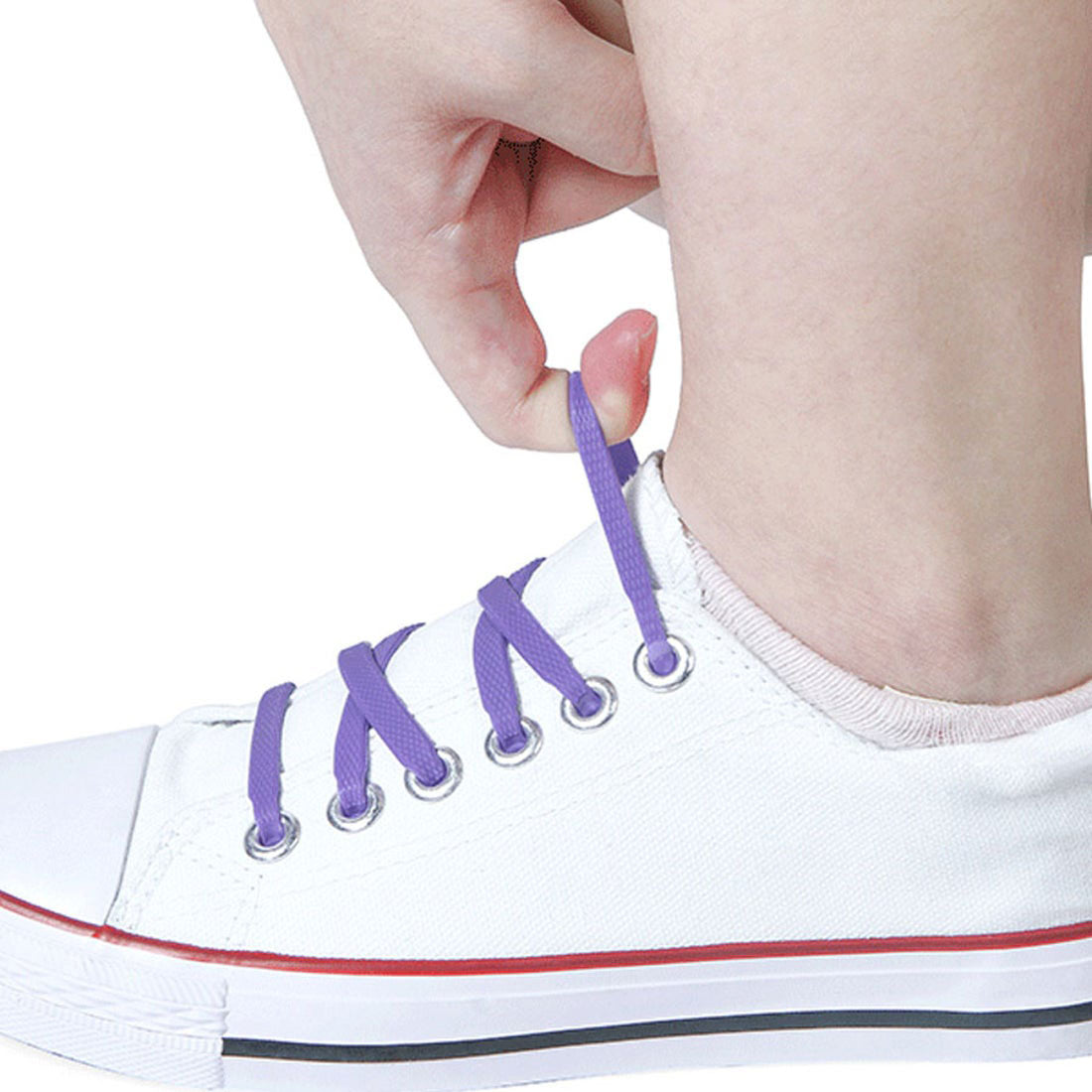 Shoppinggo shoppinggo Shoelaces No tying Shoelaces Stylish Adults Children Silicone rubber Black and white Shoelaces Won't come undone One-touch Easy Stylish [Non-returnable item]