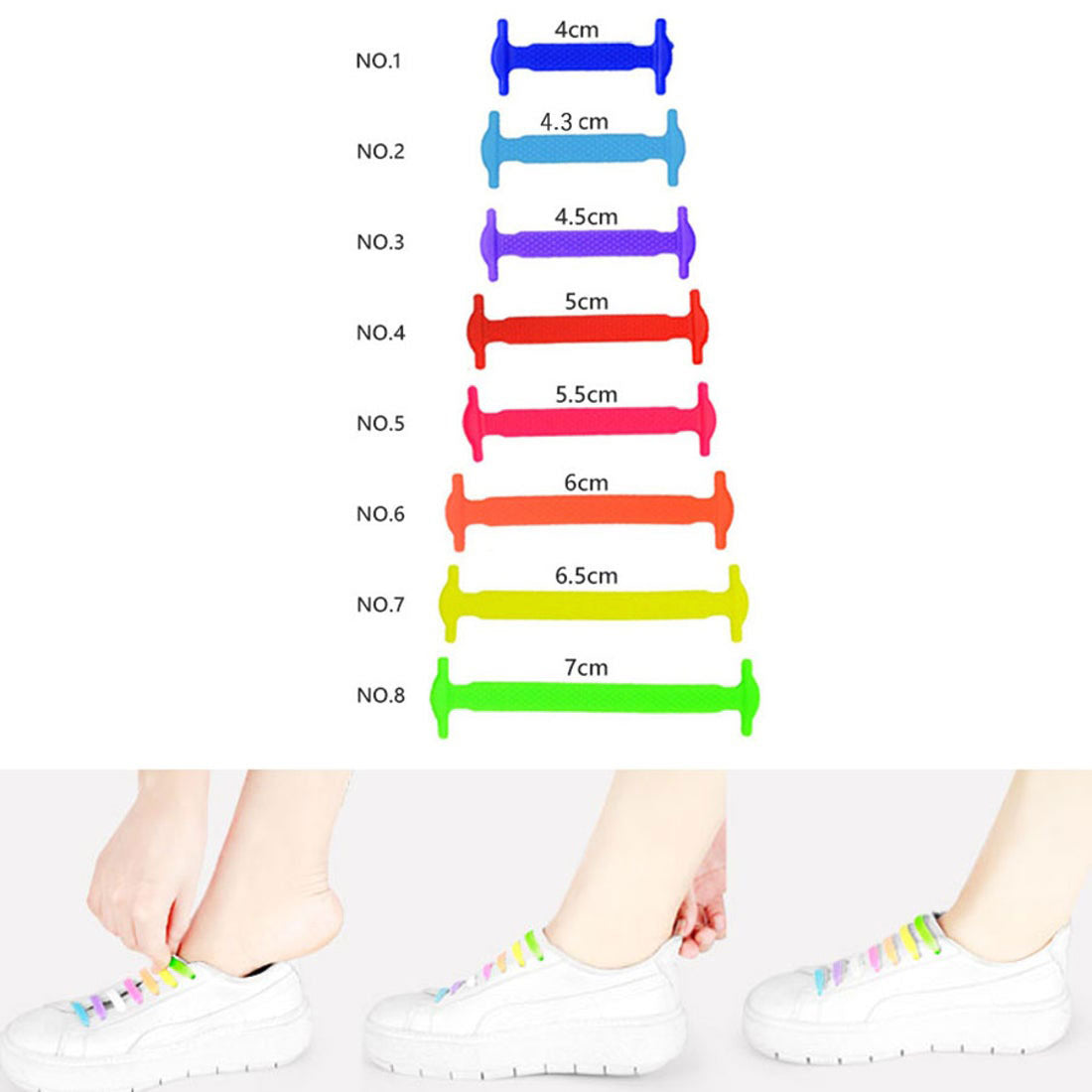 Shoppinggo shoppinggo Shoelaces No tying Shoelaces Stylish Adults Children Silicone rubber Black and white Shoelaces Won't come undone One-touch Easy Stylish [Non-returnable item]