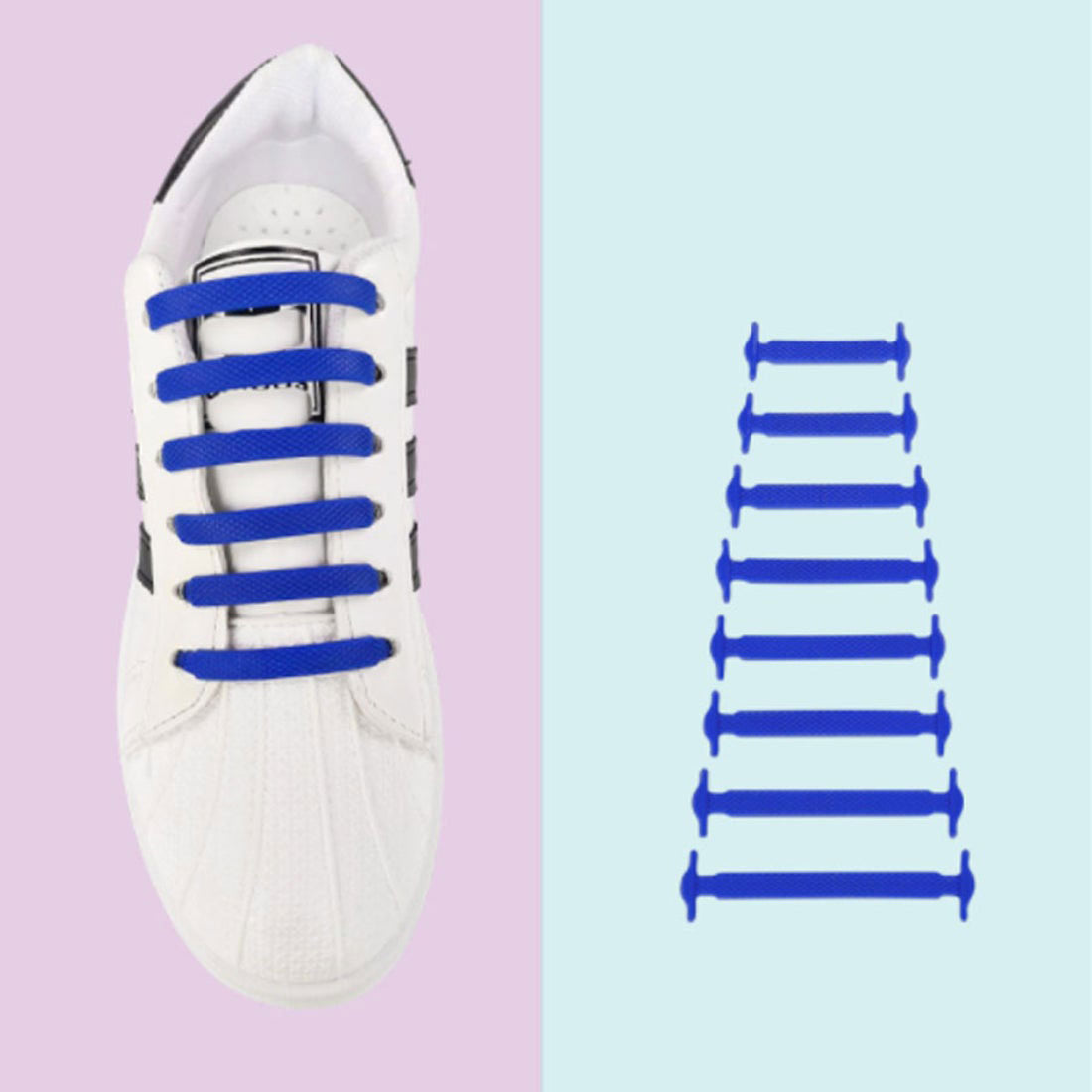 Shoppinggo shoppinggo Shoelaces No tying Shoelaces Stylish Adults Children Silicone rubber Black and white Shoelaces Won't come undone One-touch Easy Stylish [Non-returnable item]