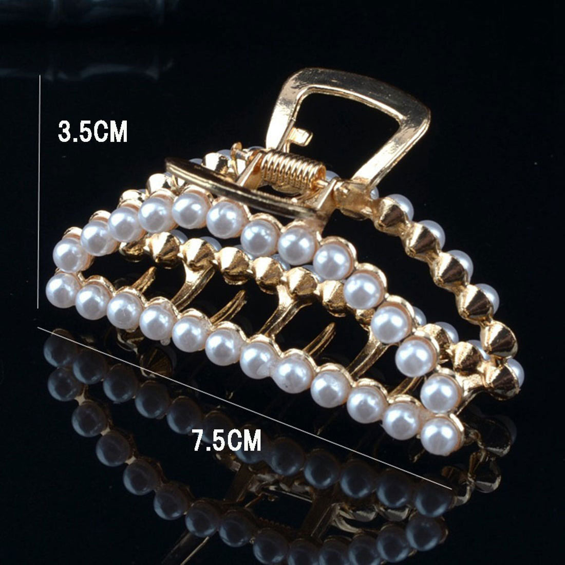 ショッピングゴー shoppinggo ヘアクリップ バンスクリップ パール付 シンプル レディース ヘアアクセサリー 髪飾り