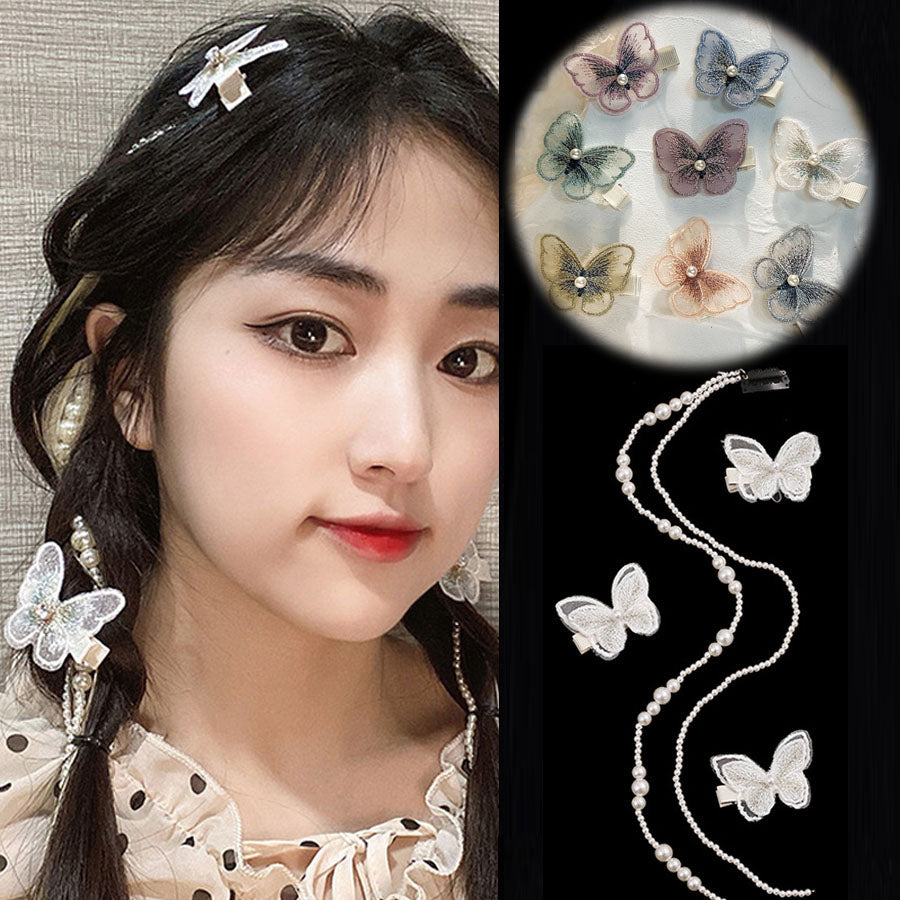 ショッピングゴー shoppinggo パール 蝶々クリップ 2WAY ヘアアクセサリー ヘアアレンジ 髪飾り ウェディング 結婚式 二次会