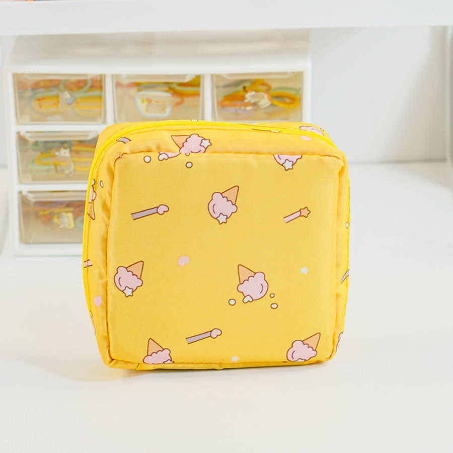 ショッピングゴー shoppinggo ミニ ポーチ 小物入れ 小さめ ファスナー カード キーケース サニタリーポーチ  ジュニア コスメ,イエロー