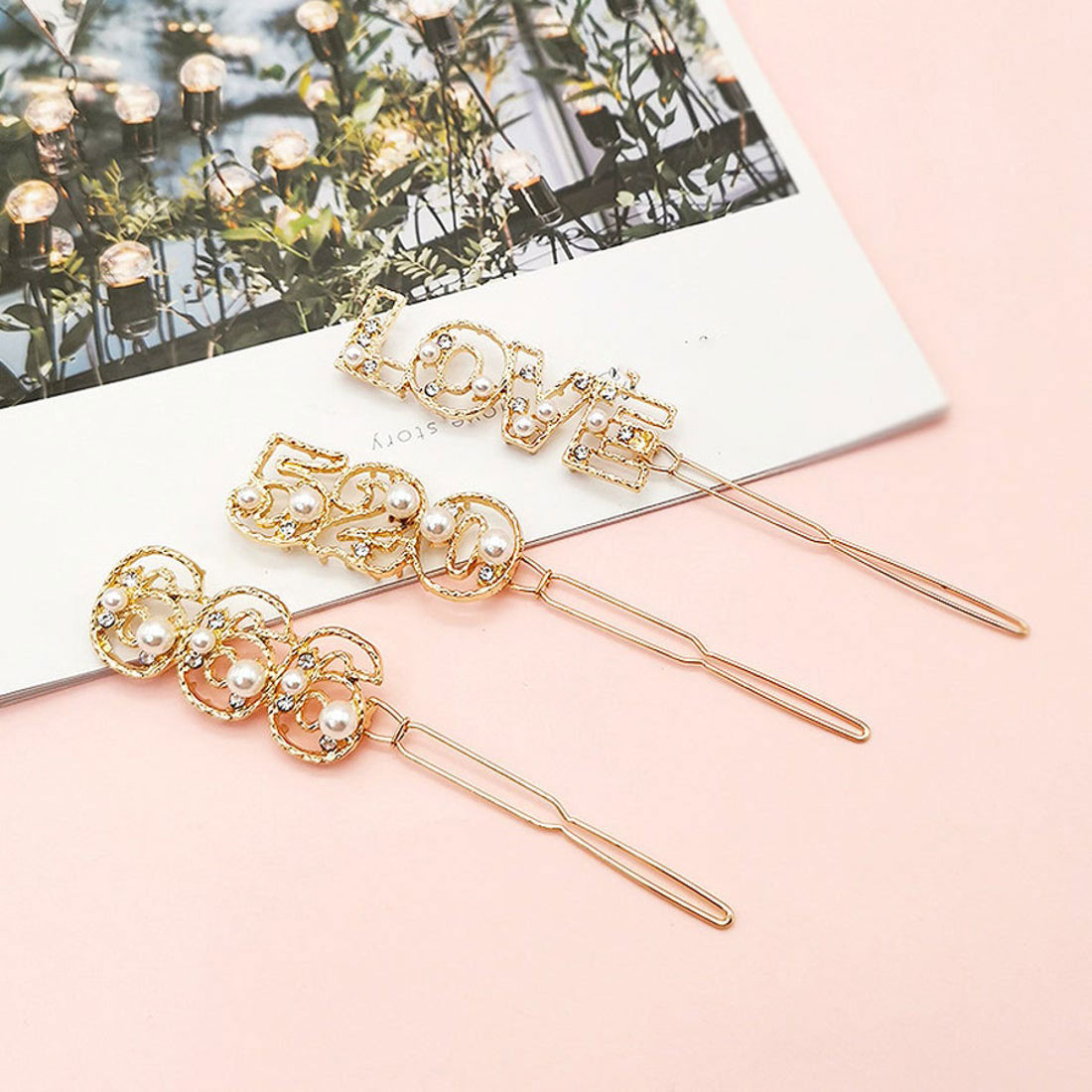 ショッピングゴー shoppinggo ヘアピン パールビーズ ヘアピン パッチンとめ かわいい ヘアアクセサリー おしゃれ