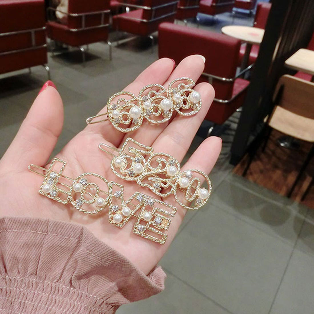 ショッピングゴー shoppinggo ヘアピン パールビーズ ヘアピン パッチンとめ かわいい ヘアアクセサリー おしゃれ