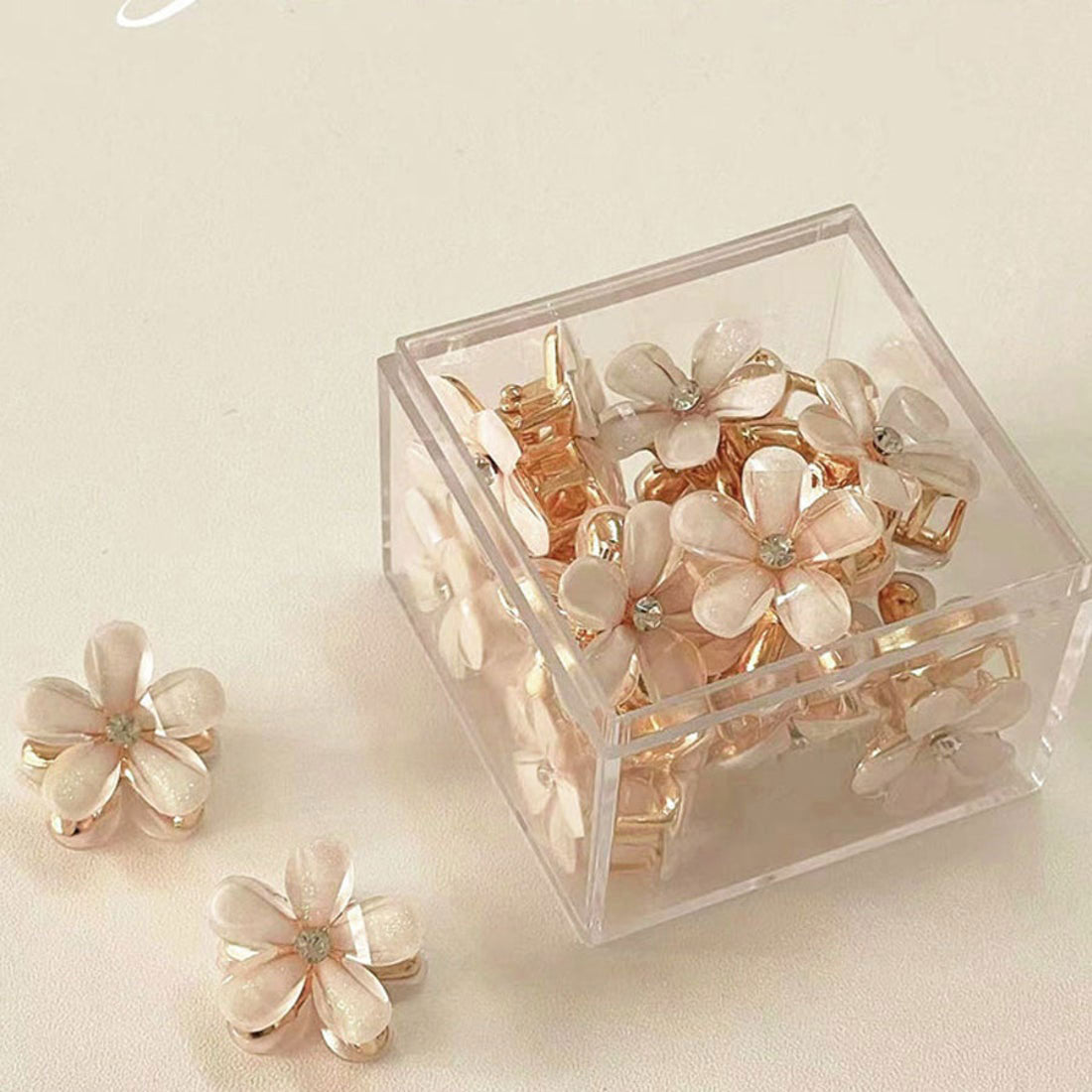 Shoppinggo Mini Hair Clip 1 Piece Bun Clip Flower Hair Fastener Hair Accessory Bangs Cute Stylish Hair Ornament Elegant Party Decoration Korean