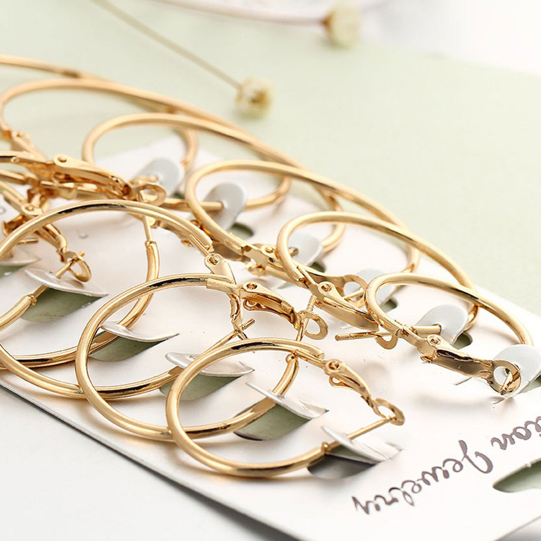 Shoppinggo shoppinggo Hoop earrings set 6-piece set Circle earrings Ring earrings Small Standard Fashionable Accessories