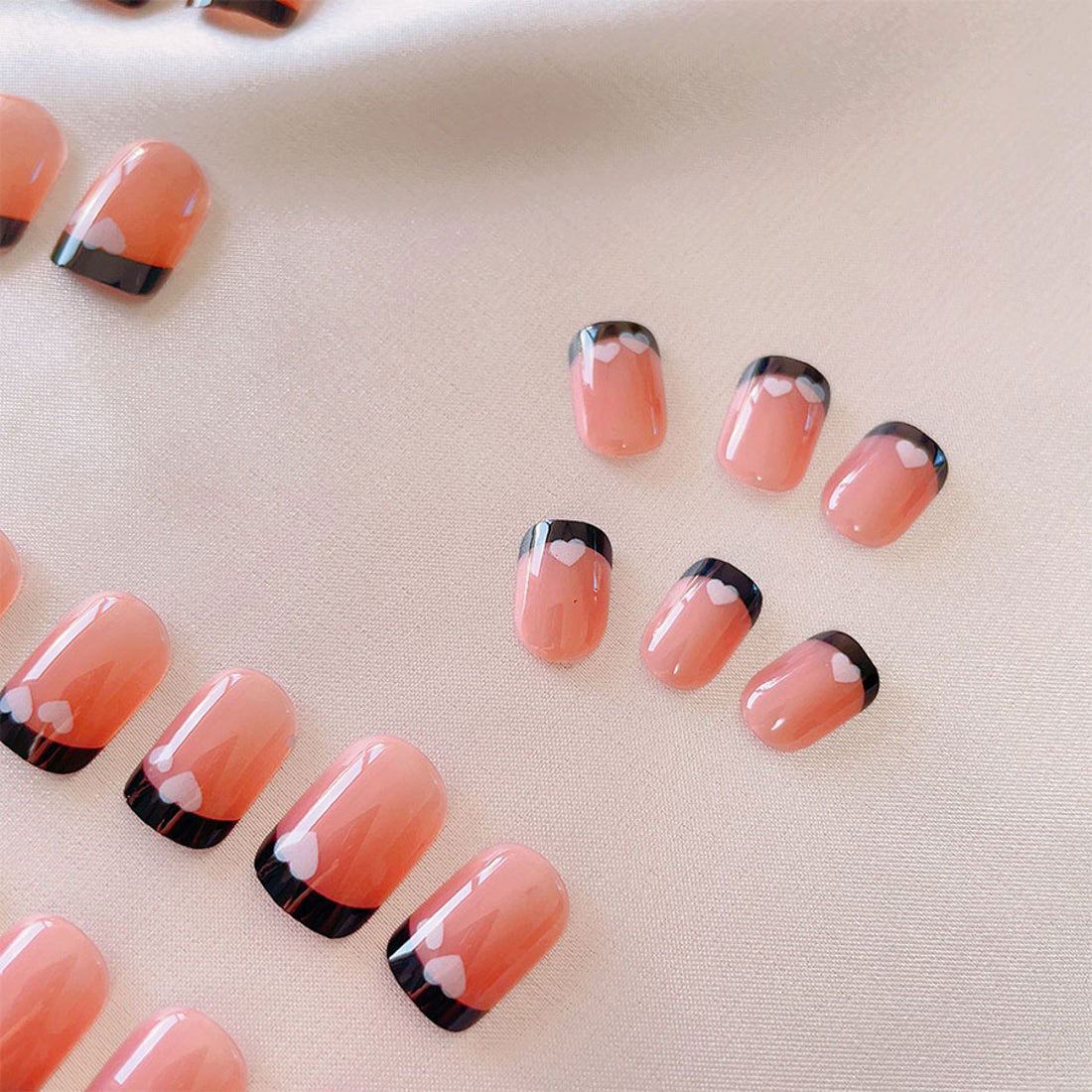 Shopping Go shoppinggo Nail Tips Short 4 Types Simple Bridal Pink False Nails Nail Art Art Tips [Non-returnable item]