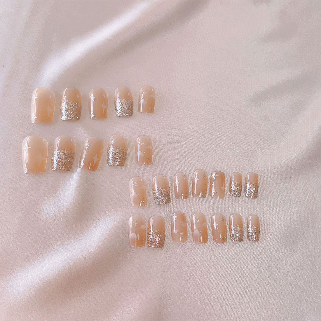 Shopping Go shoppinggo Nail Tips Short 4 Types Simple Bridal Pink False Nails Nail Art Art Tips [Non-returnable item]