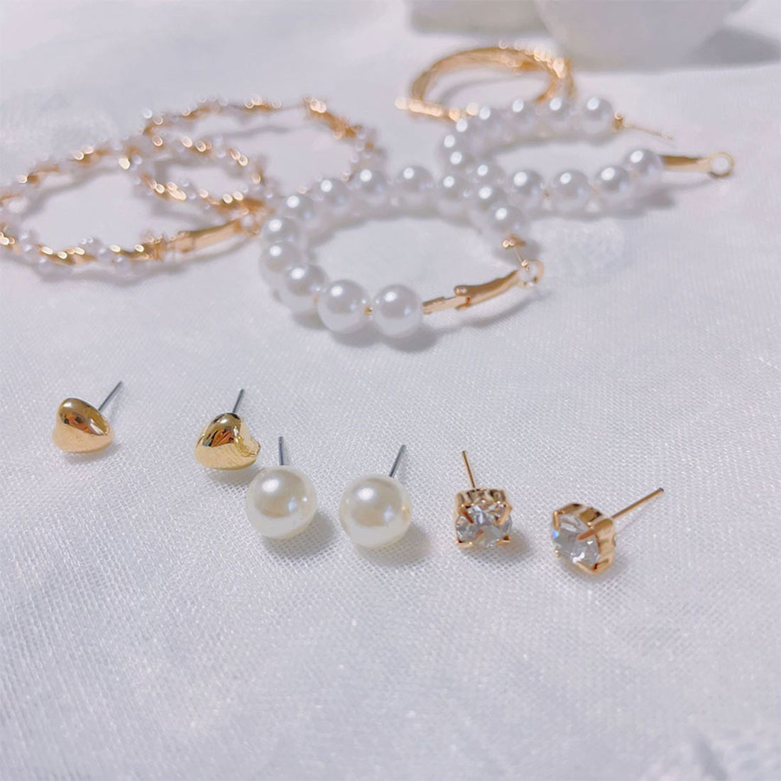 ショッピングゴー shoppinggo ピアスセット 6ペアセット パール 揺れる ピアス スタッドピアス アクセサリー ファッション小物 マルチピアス