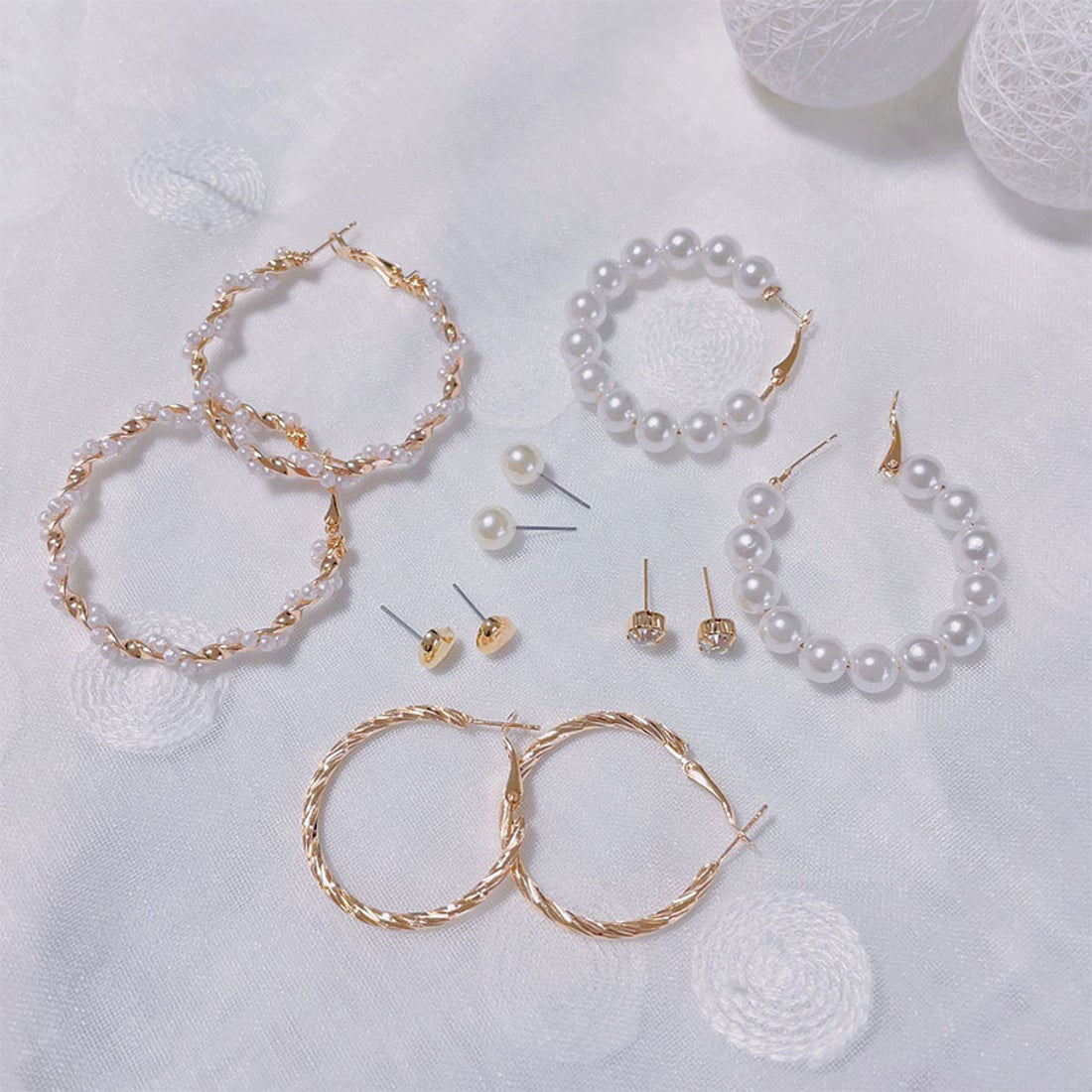 ショッピングゴー shoppinggo ピアスセット 6ペアセット パール 揺れる ピアス スタッドピアス アクセサリー ファッション小物 マルチピアス