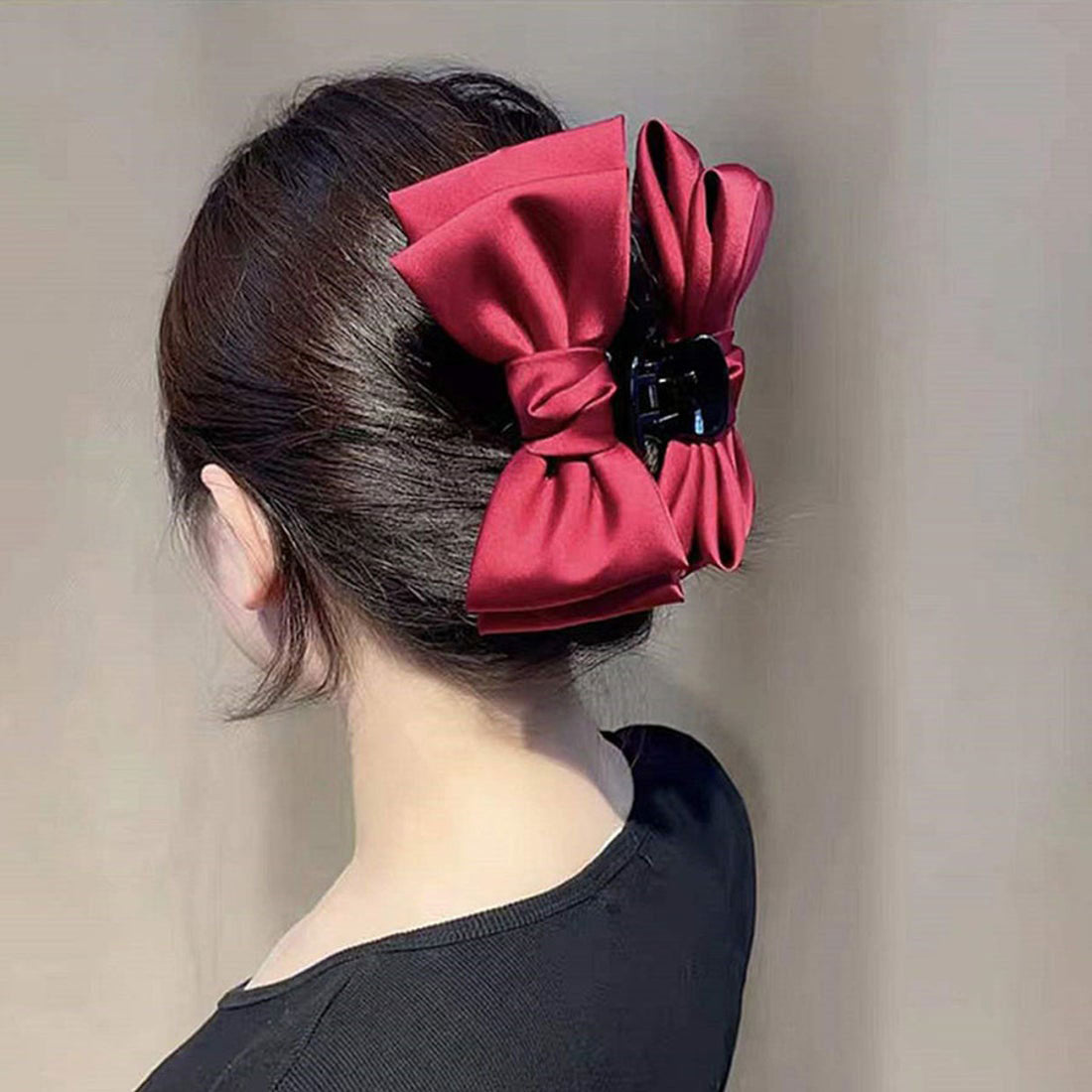 ショッピングゴー shoppinggo ヘアアクセサリー リポン ヘア爪 クランプ かわいい オシャレ 髪飾り （ホワイト） ホワイト