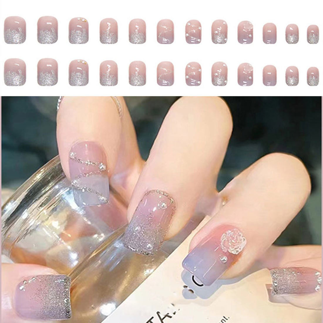 ショッピングゴー shoppinggo ネイルチップ ショート シンプル つけ爪 ネイルアート アートチップ デコチップ【返品不可商品】 （Z372） Z372