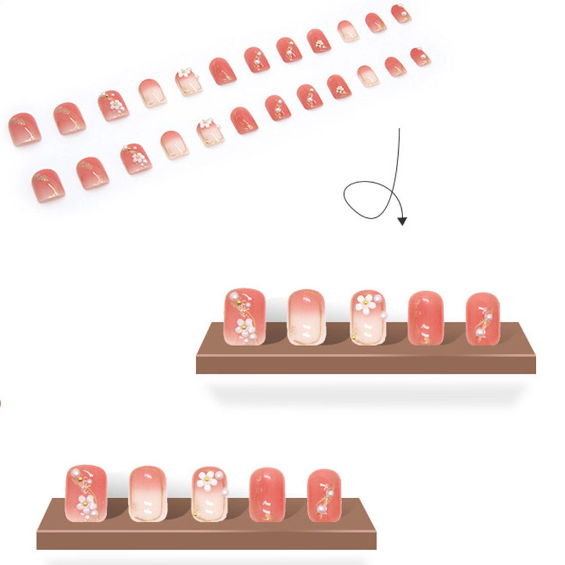 ショッピングゴー shoppinggo ネイルチップ ショート シンプル ブライダル アートチップ ピンク つけ爪 ネイルアート デコチップ オーバル【返品不可商品】 （Z353） Z353