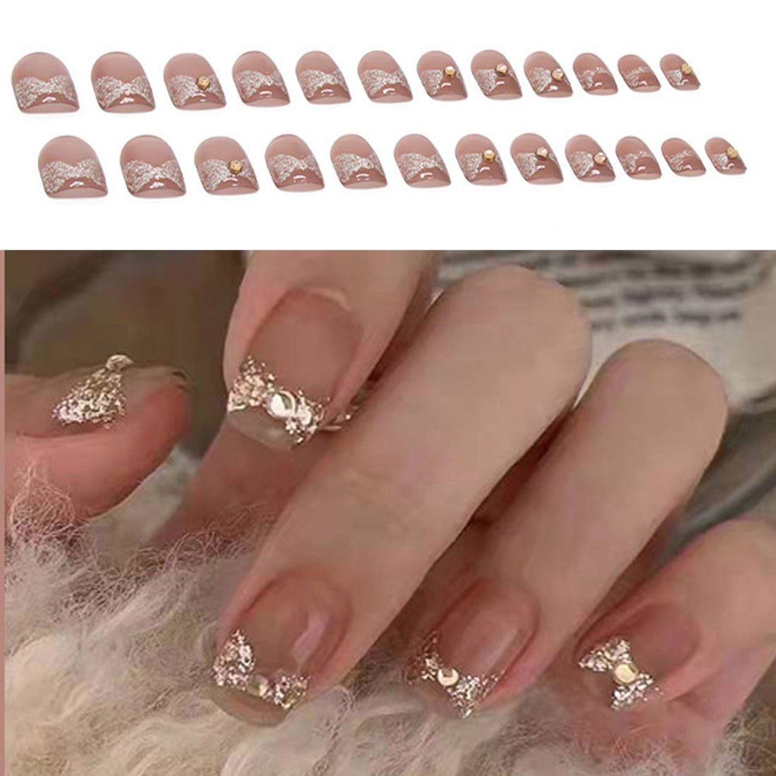 ショッピングゴー shoppinggo ネイルチップ ショート2タイプ シンプル ブライダル ピンク つけ爪 ネイルアート アートチップ デコチップ オーバル【返品不可商品】 （Z190） Z190