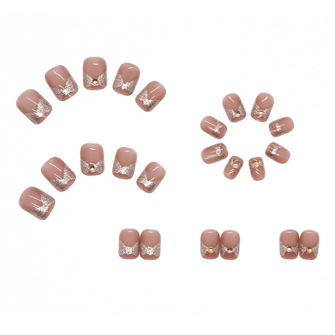 ショッピングゴー shoppinggo ネイルチップ ショート2タイプ シンプル ブライダル ピンク つけ爪 ネイルアート アートチップ デコチップ オーバル【返品不可商品】 （Z190） Z190