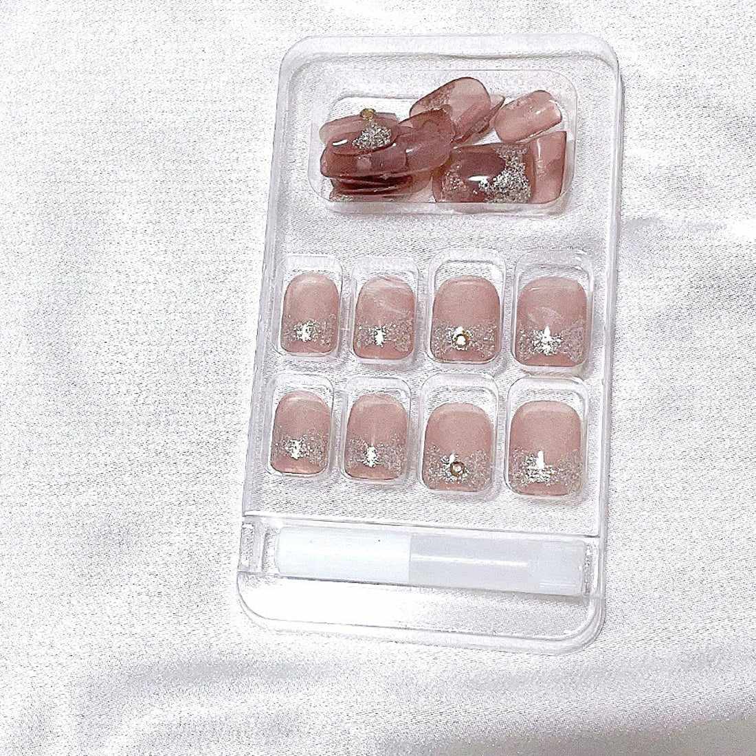 ショッピングゴー shoppinggo ネイルチップ ショート2タイプ シンプル ブライダル ピンク つけ爪 ネイルアート アートチップ デコチップ オーバル【返品不可商品】 （Z190） Z190