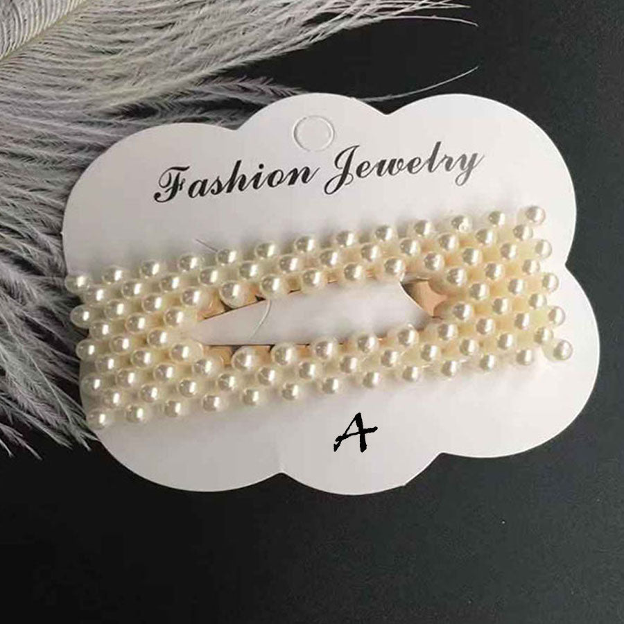 ショッピングゴー shoppinggo ヘアピン パッチン留め ヘアクリップ バレッタ 髪どめ 髪留め ヘアアクセサリー 白 パール風 真珠風,ホワイト*A