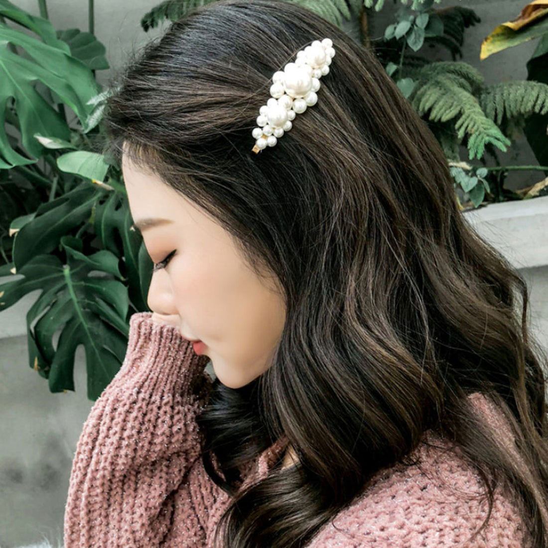 ショッピングゴー shoppinggo ヘアピン ヘアクリップ パールビーズヘアピン パッチンどめ かわいい ヘアアクセサリー （ホワイトF） ホワイトF