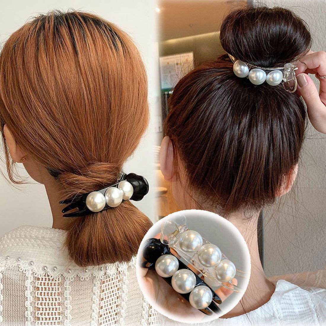 ショッピングゴー shoppinggo バンスクリップ ポニーテールクリップまとめ髪 髪飾り 髪留め ヘアアレンジ アクセント （ブラック） ブラック