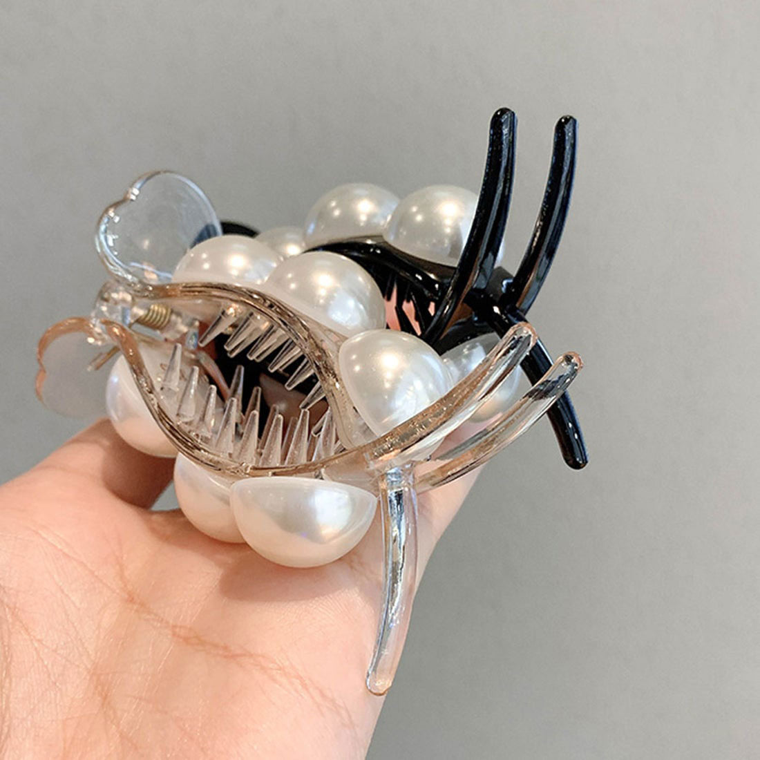 ショッピングゴー shoppinggo バンスクリップ ポニーテールクリップまとめ髪 髪飾り 髪留め ヘアアレンジ アクセント （ブラック） ブラック