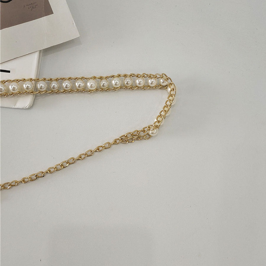 専用パールベルト Shoppinggo Pearl Belt, Pearl Chain Belt, Women's, Stylish, Thin Belt,