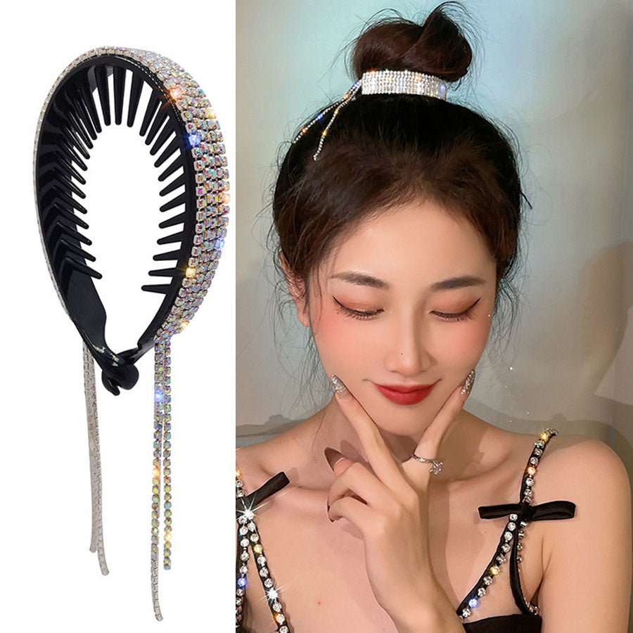 ショッピングゴー shoppinggo ヘアクリップ お団子クリップ ポニーリング  お呼ばれ おしゃれ キラキラ 人気 ビジュー 髪留め  ジュエリー ヘアアレンジ まとめ髪 （カラー） カラー
