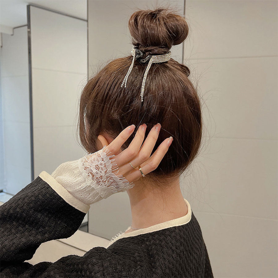 ショッピングゴー shoppinggo ヘアクリップ お団子クリップ ポニーリング  お呼ばれ おしゃれ キラキラ 人気 ビジュー 髪留め  ジュエリー ヘアアレンジ まとめ髪 （カラー） カラー