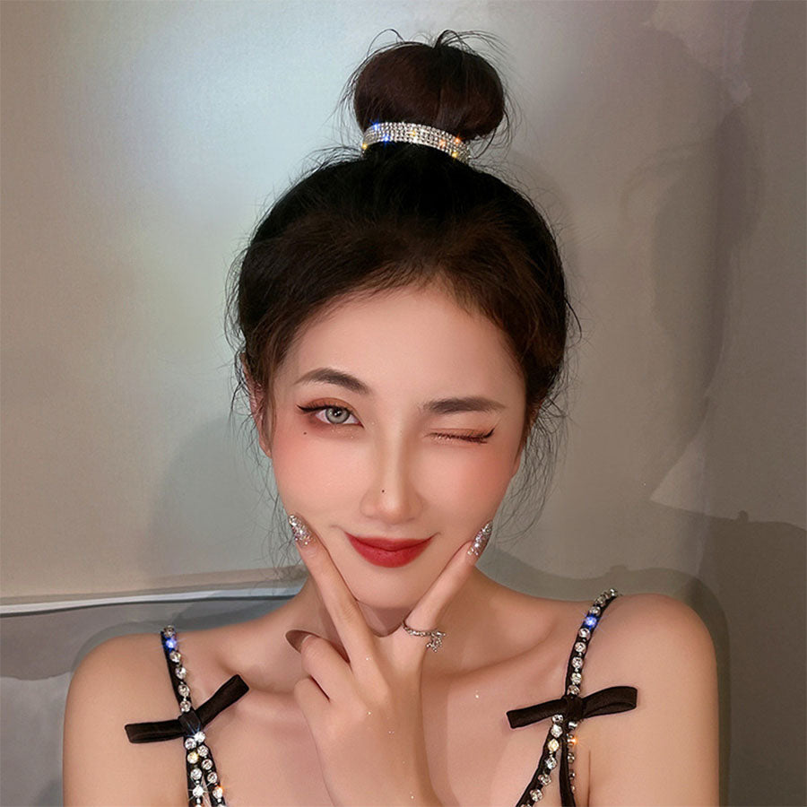ショッピングゴー shoppinggo ヘアクリップ お団子クリップ ポニーリング  お呼ばれ おしゃれ キラキラ 人気 ビジュー 髪留め  ジュエリー ヘアアレンジ まとめ髪 （カラー） カラー