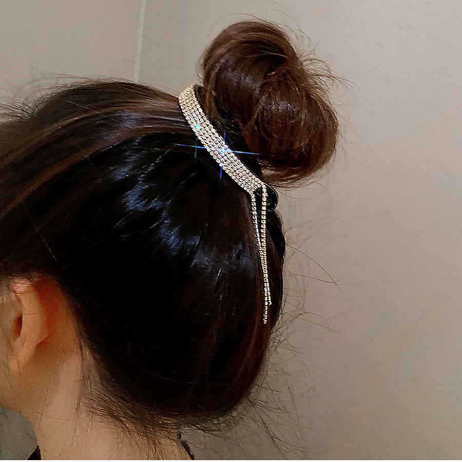 ショッピングゴー shoppinggo ヘアクリップ お団子クリップ ポニーリング  お呼ばれ おしゃれ キラキラ 人気 ビジュー 髪留め  ジュエリー ヘアアレンジ まとめ髪 （カラー） カラー