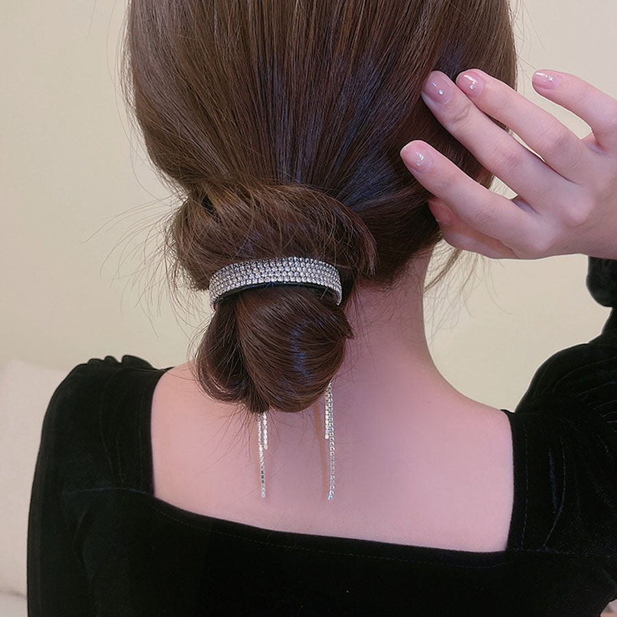 ショッピングゴー shoppinggo ヘアクリップ お団子クリップ ポニーリング  お呼ばれ おしゃれ キラキラ 人気 ビジュー 髪留め  ジュエリー ヘアアレンジ まとめ髪 （カラー） カラー