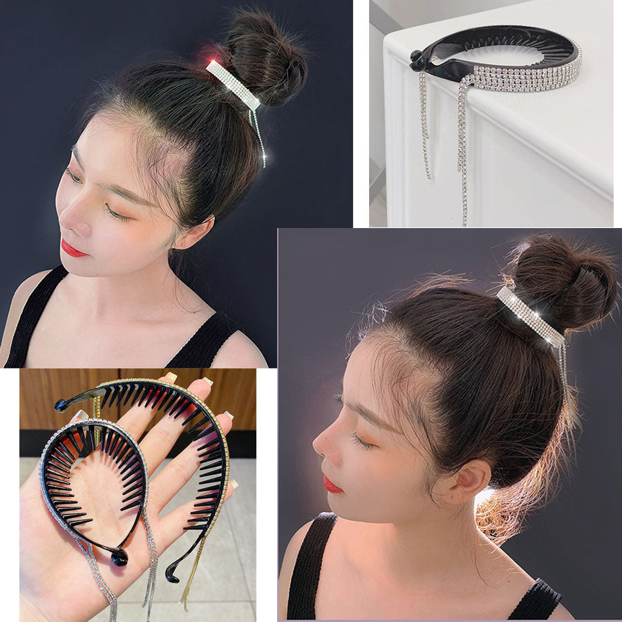 ショッピングゴー shoppinggo ヘアクリップ お団子クリップ ポニーリング  お呼ばれ おしゃれ キラキラ 人気 ビジュー 髪留め  ジュエリー ヘアアレンジ まとめ髪 （カラー） カラー