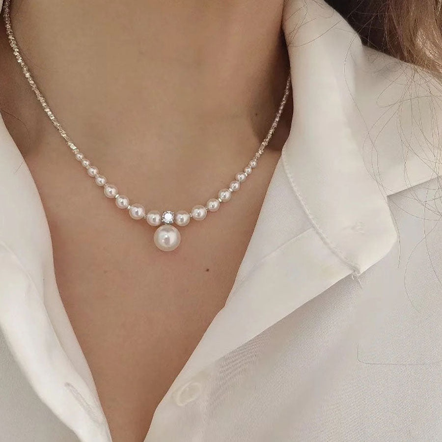 Shoppinggo shoppinggo pearl necklace necklace choker fake pearl volume accessory fashionable daily adjustable