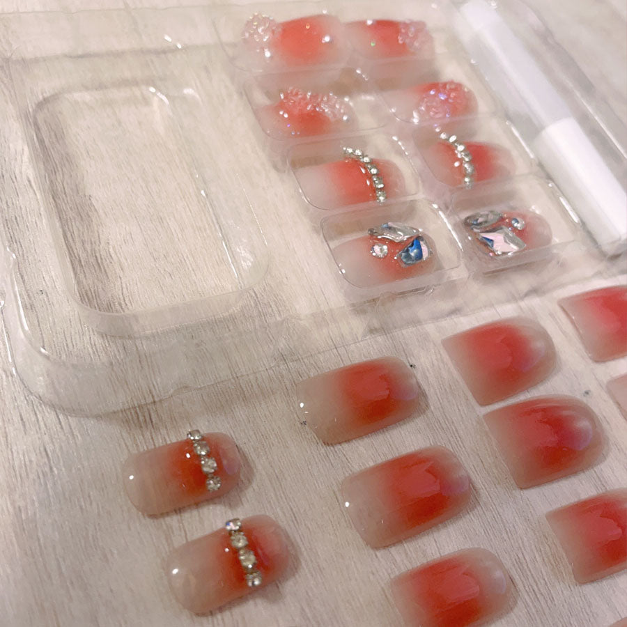 ショッピングゴー shoppinggo ネイルチップ 花 ショート シンプル ブライダル ピンク キラキラ パール つけ爪 ネイルアート アートチップ デコチップ 【返品不可商品】 （X236） X236